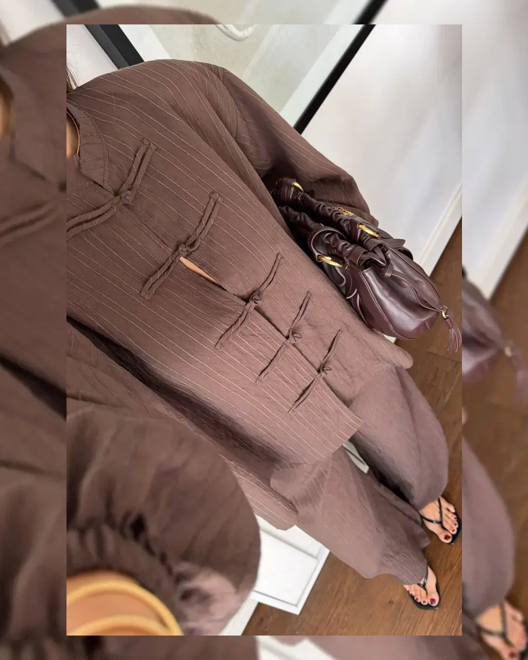 Two Piece Set - Brown - front view