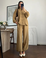 Two Piece Set - Brown - front view