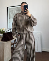 Two Piece Set - Brown - front view