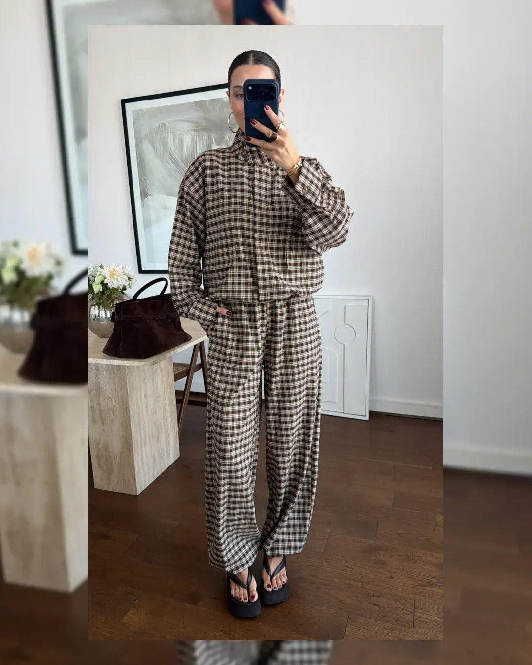 Two Piece Set - Brown - front view