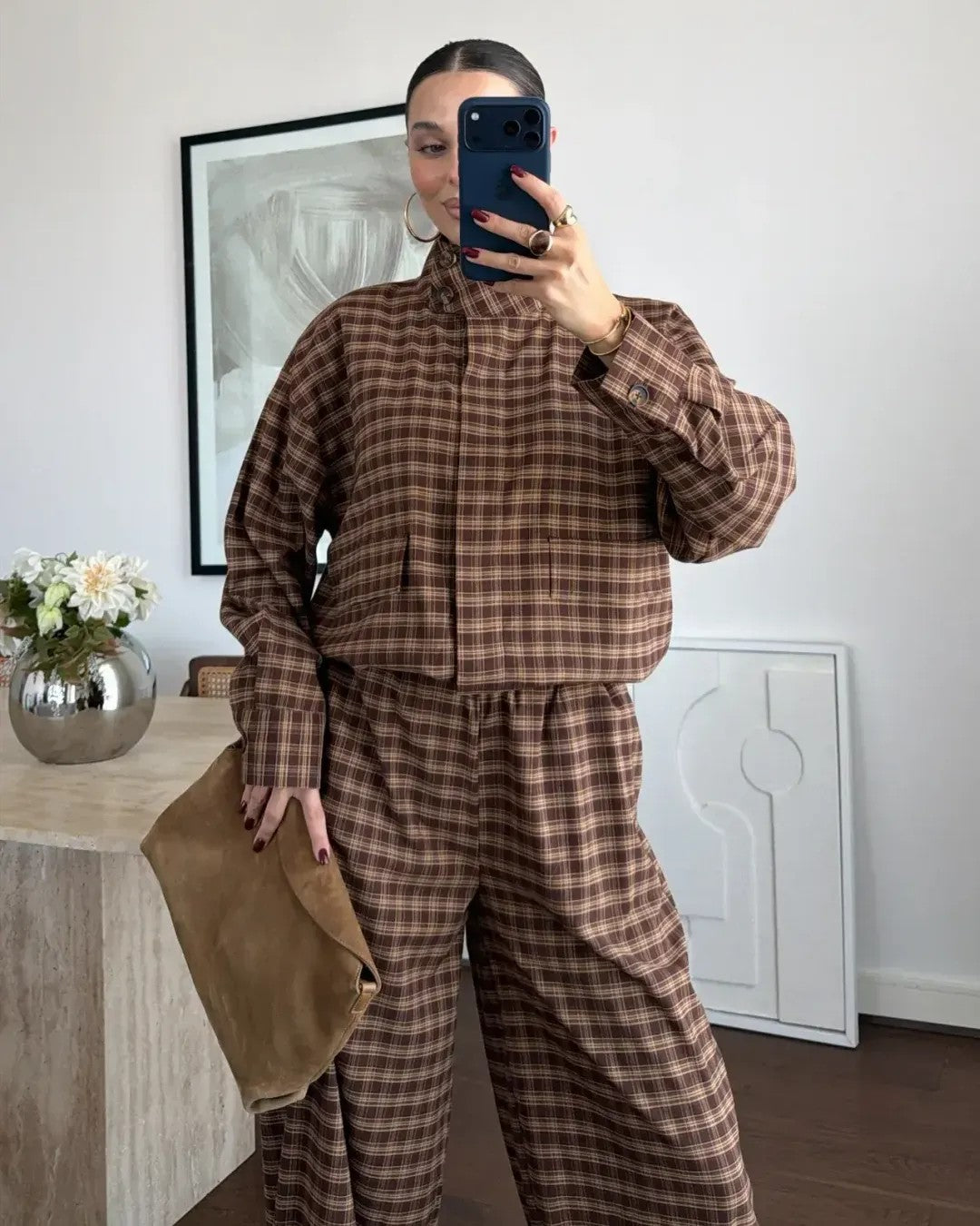 Two Piece Set - Brown - front view