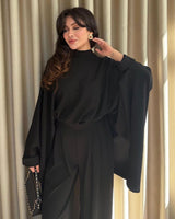 Two Piece Set - Black - three-quarter view