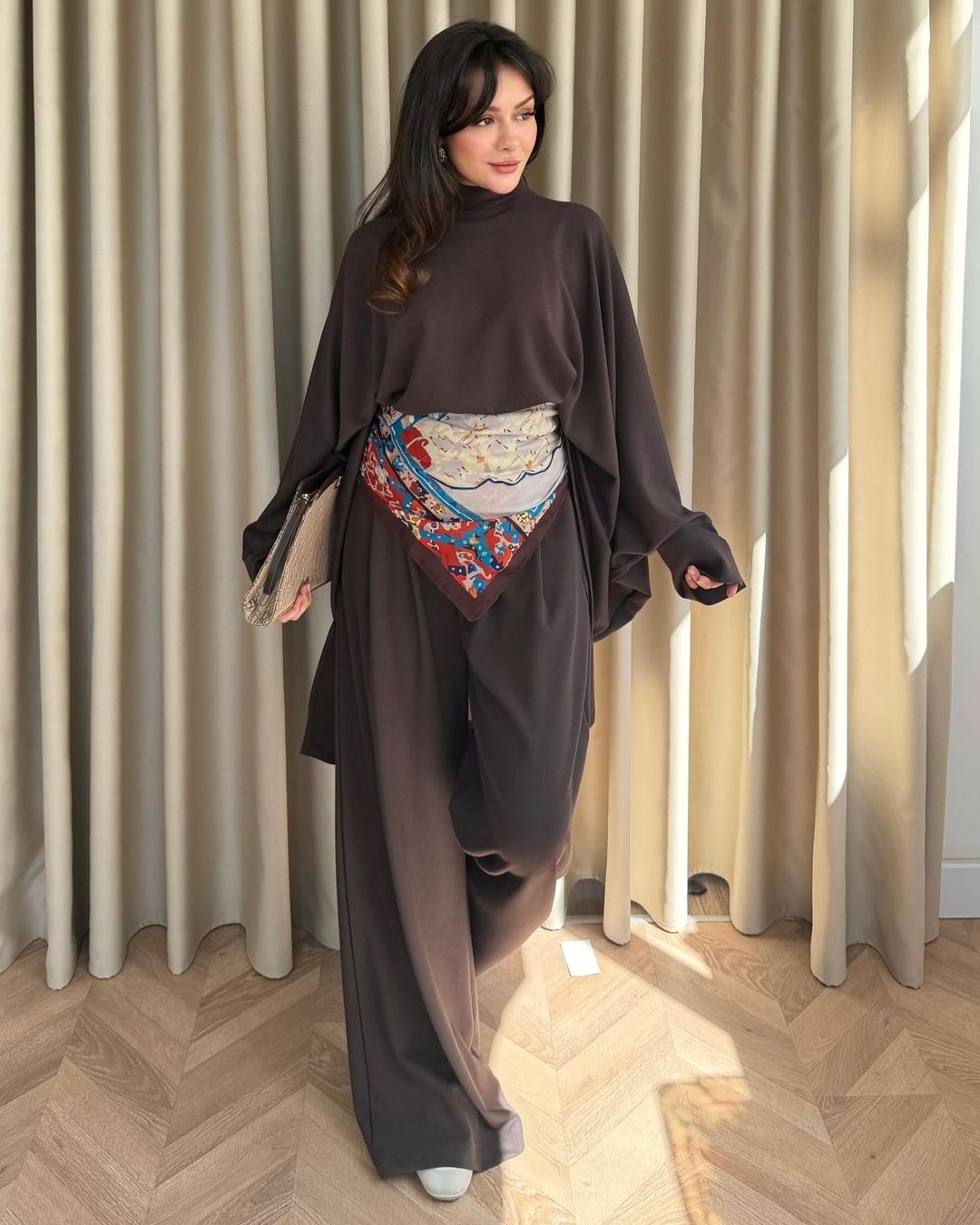 Two Piece Set - Brown - front view
