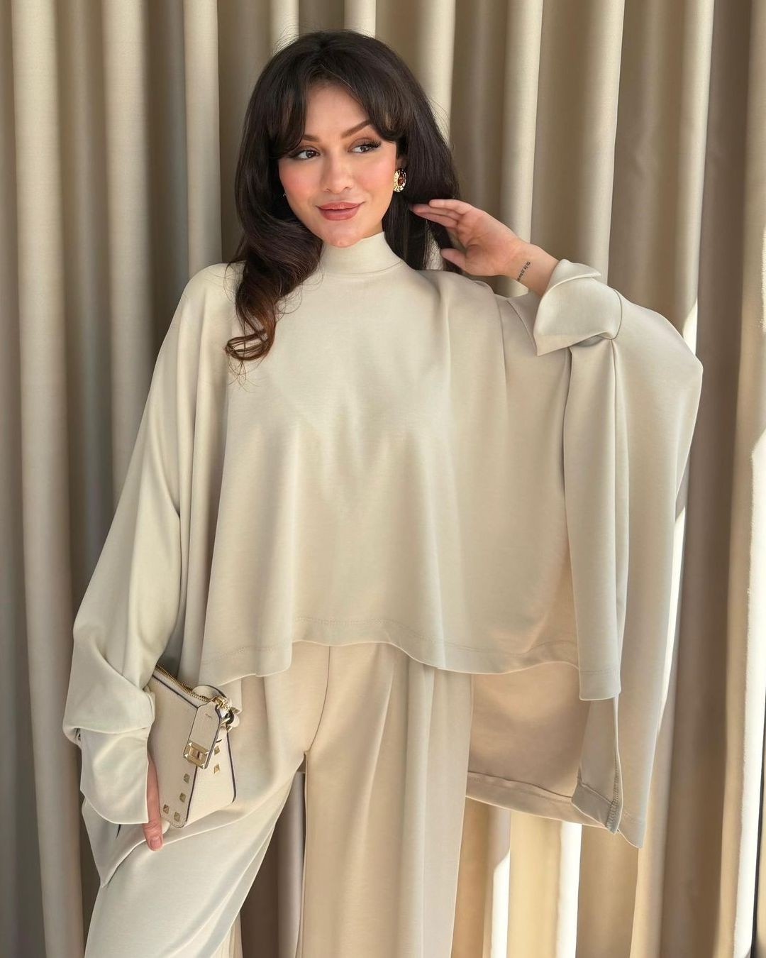 Two Piece Set - Beige - front view