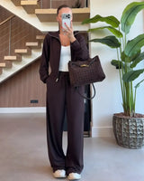 Two Piece Set - Brown - front view