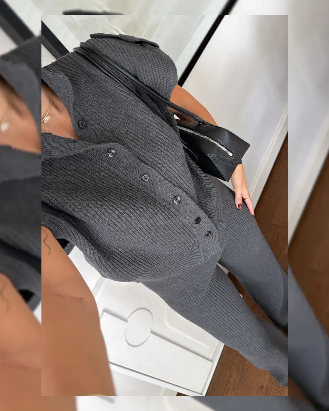 Two Piece Set - Dark Grey - front view