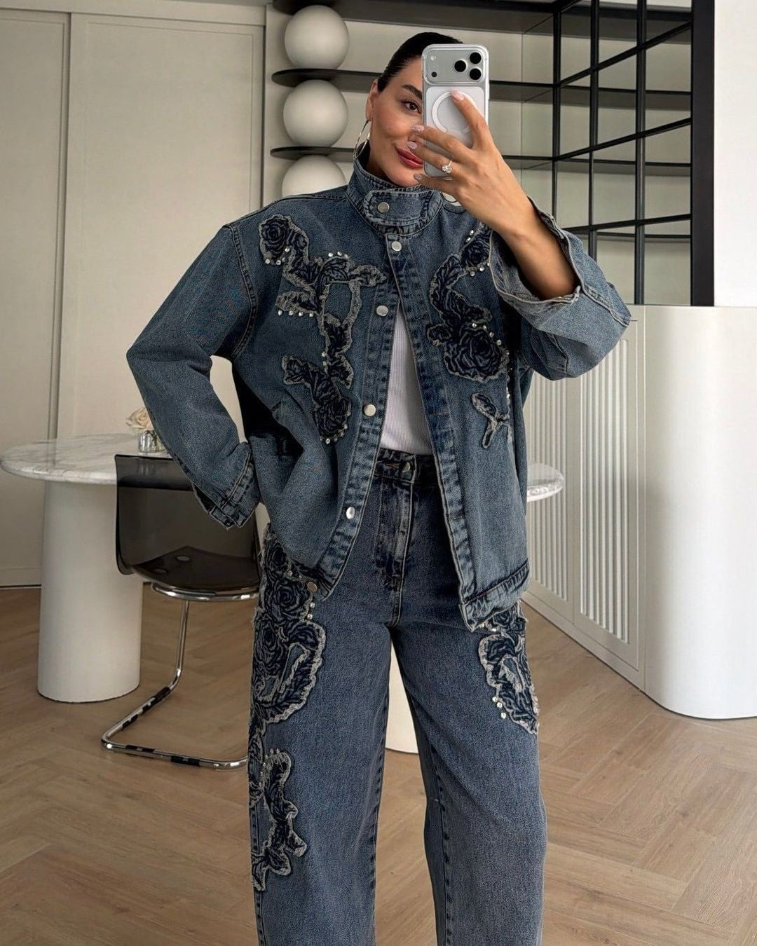 Two Piece Set - Denim - front view