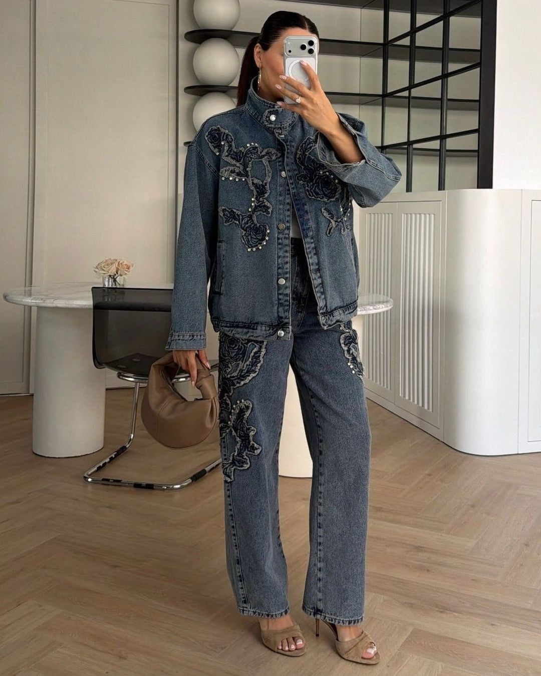 Two Piece Set - Denim - front view