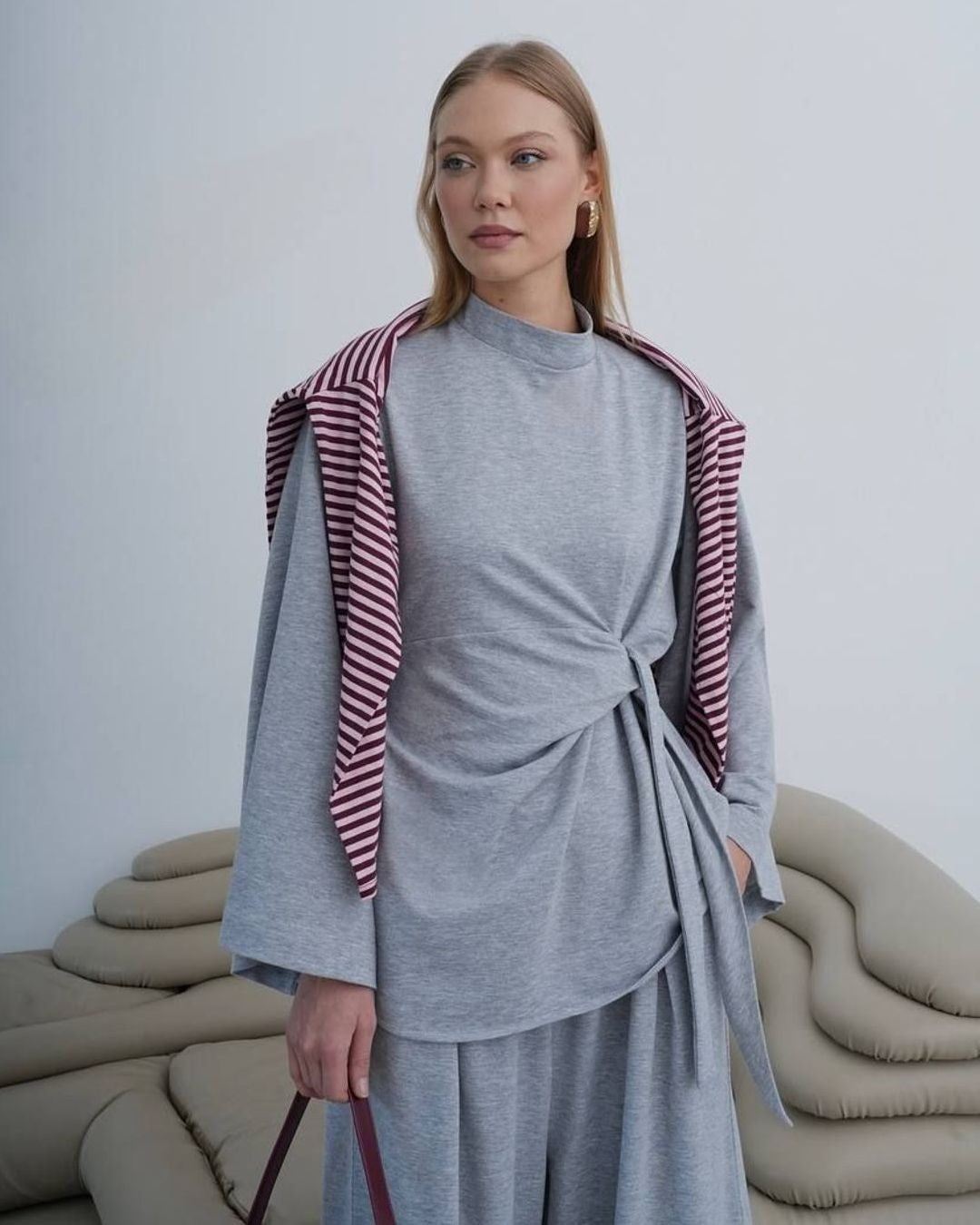 Two Piece Set - Grey - front view