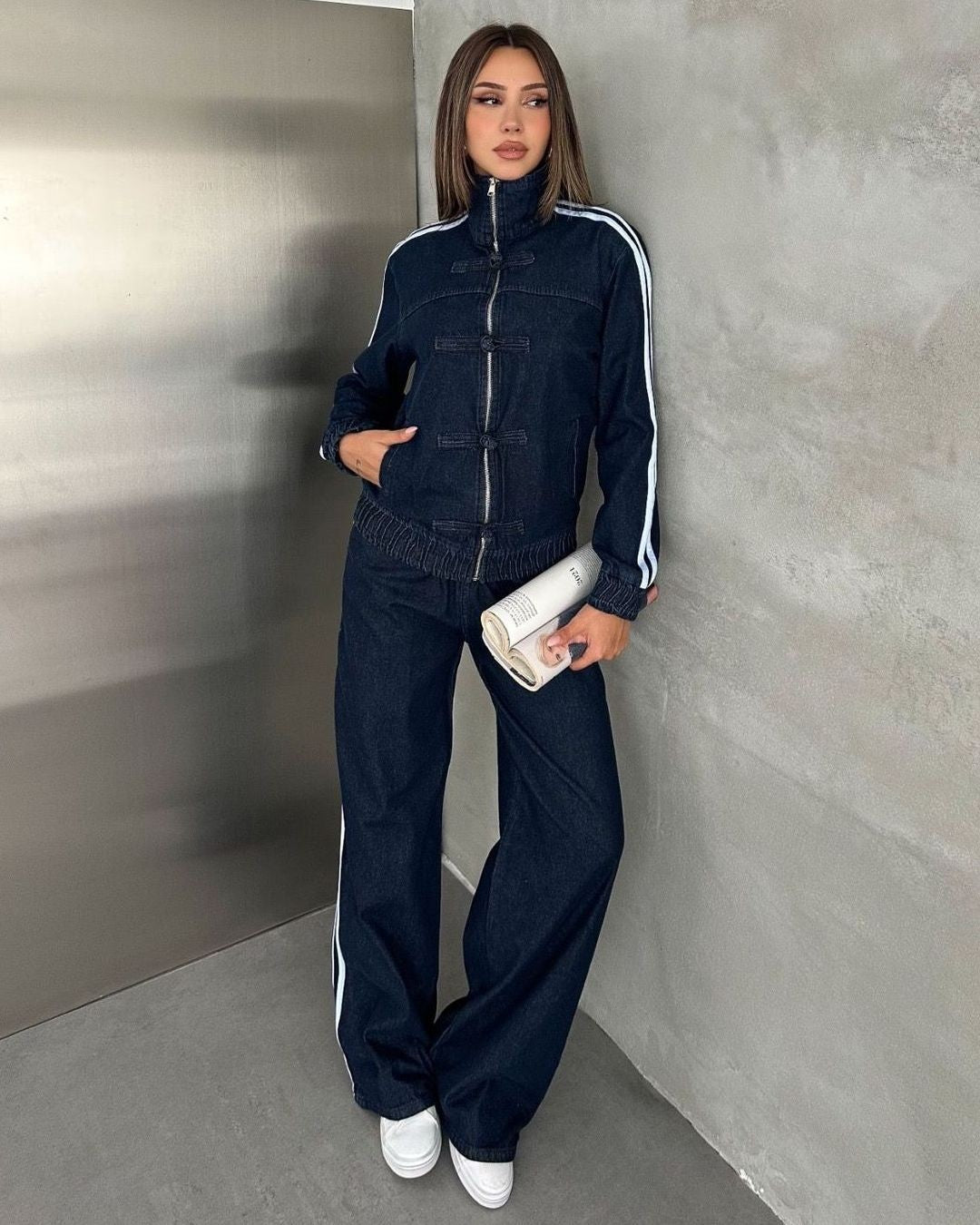Two Piece Set - Denim - front view