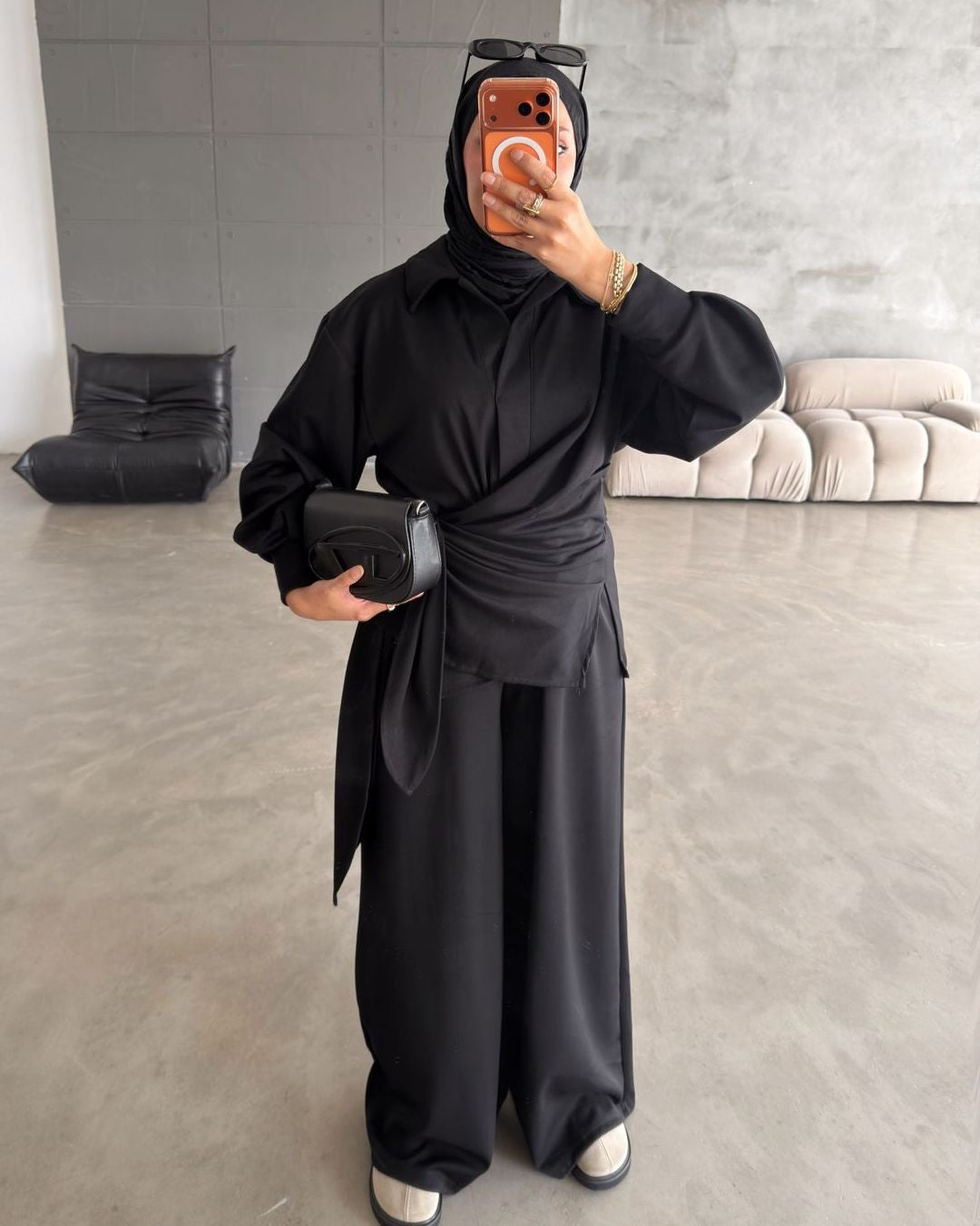 Modest Fall Set - Black - front view