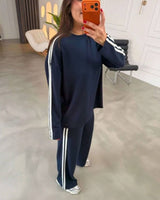Two Piece Set - Navy - three-quarter view