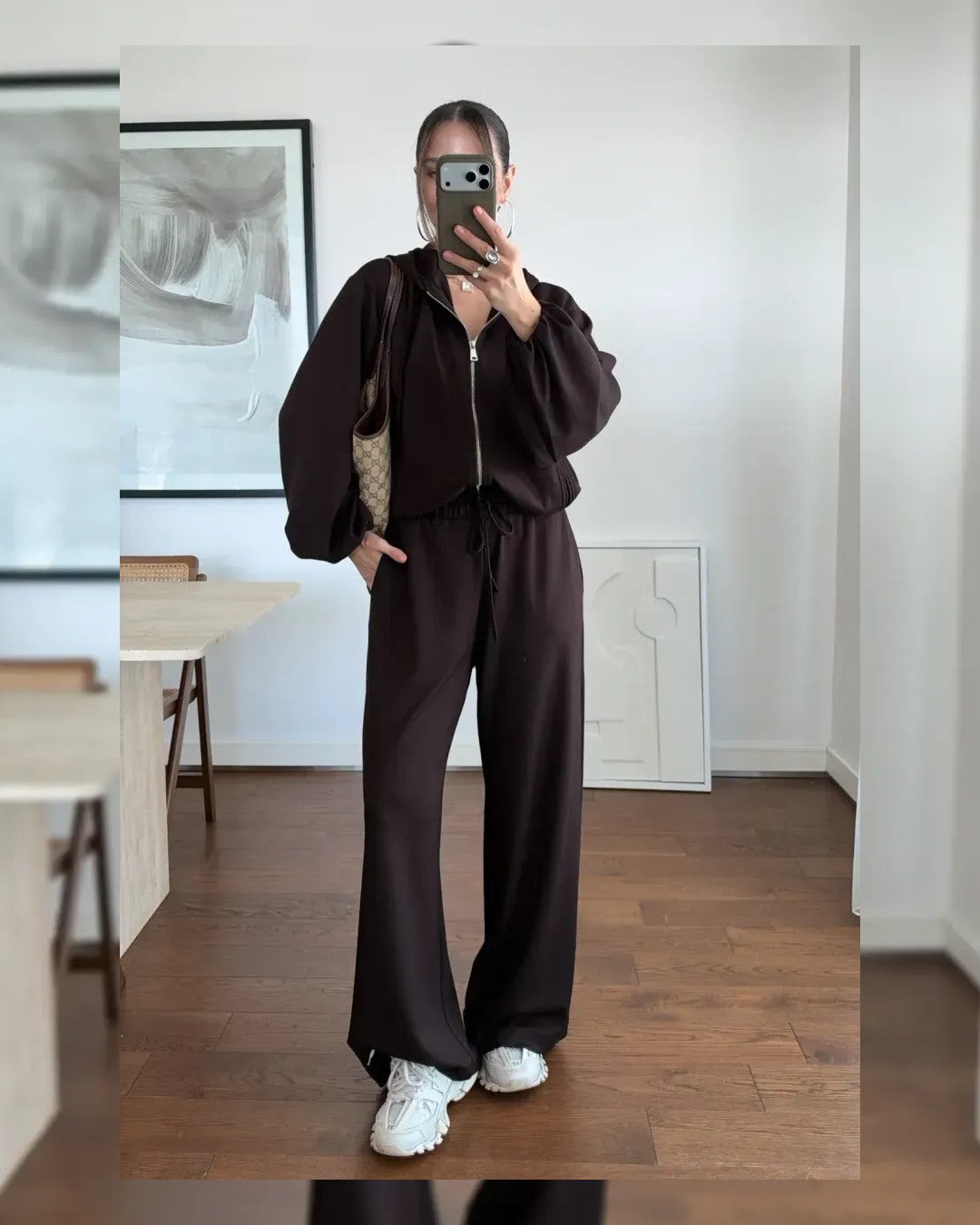 Two Piece Set - Brown - front view