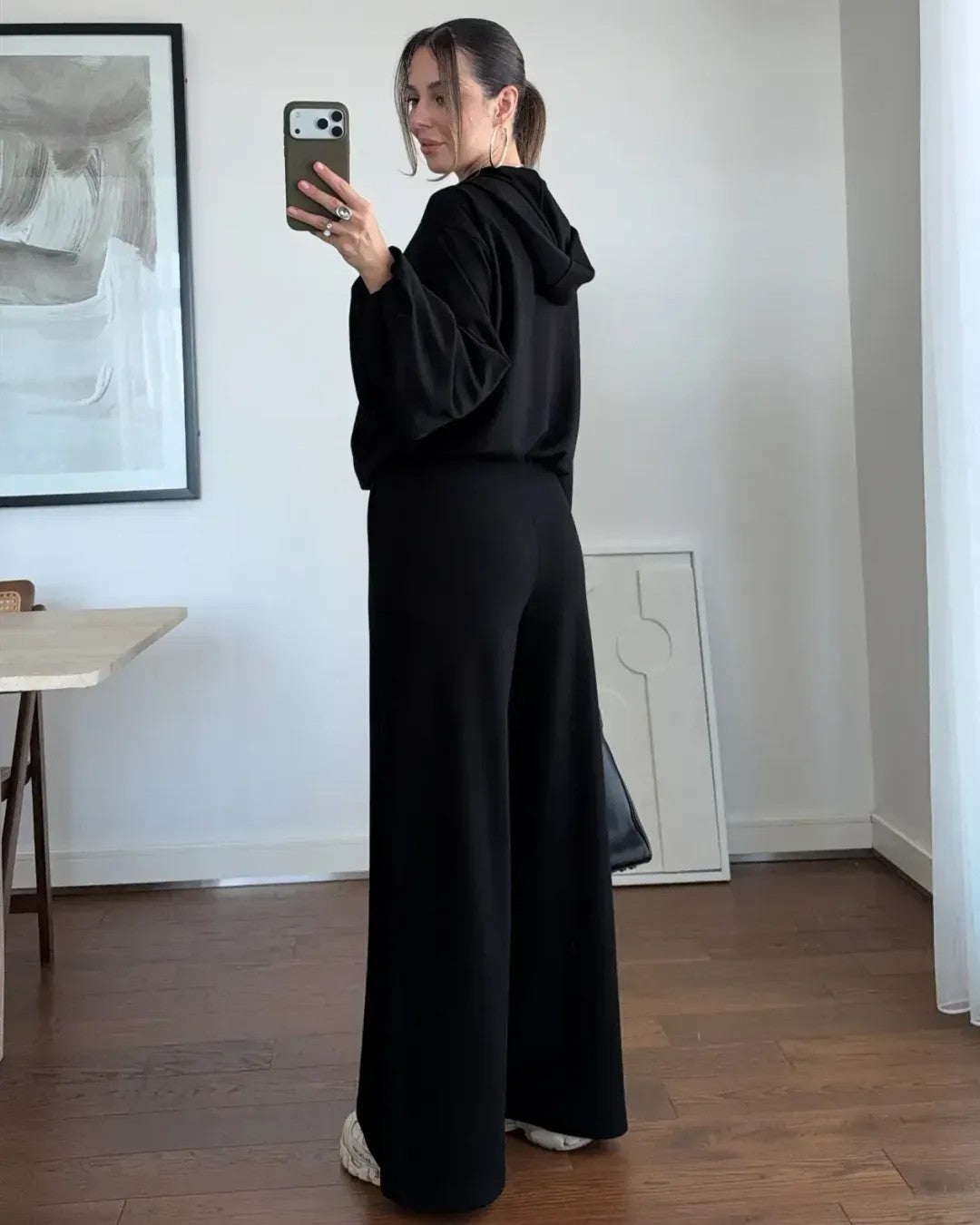 Two Piece Set - Black - three-quarter view