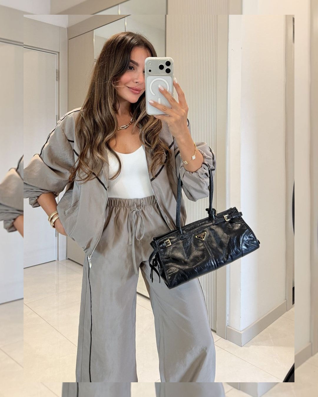 Two Piece Set - Brown - front view
