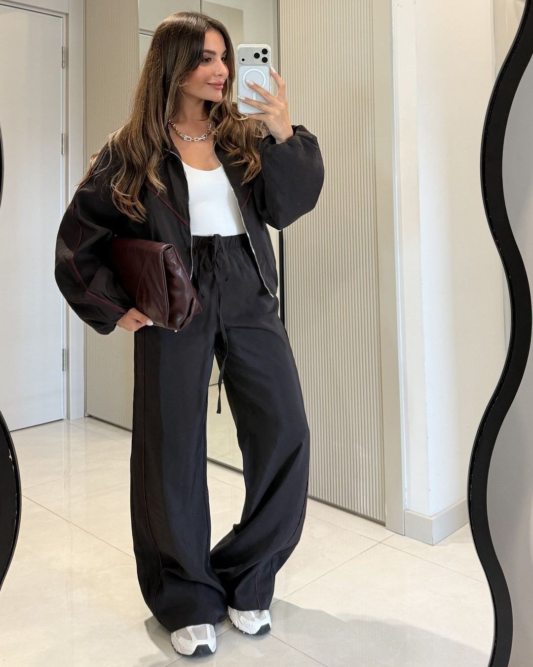Two Piece Set - Brown - front view
