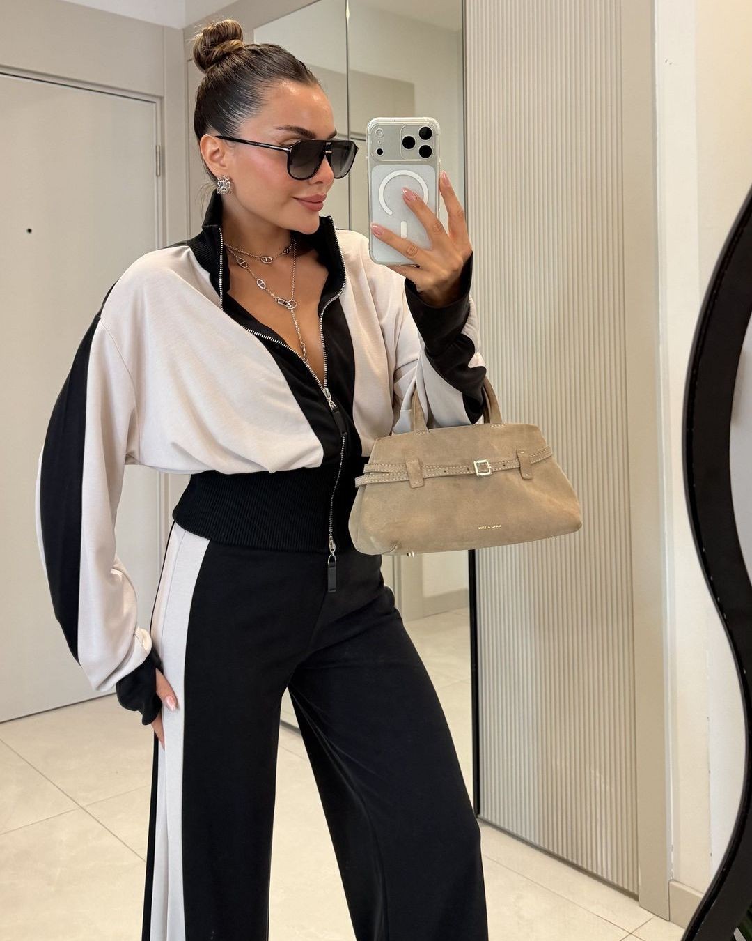 Two Piece Set - Beige - front view