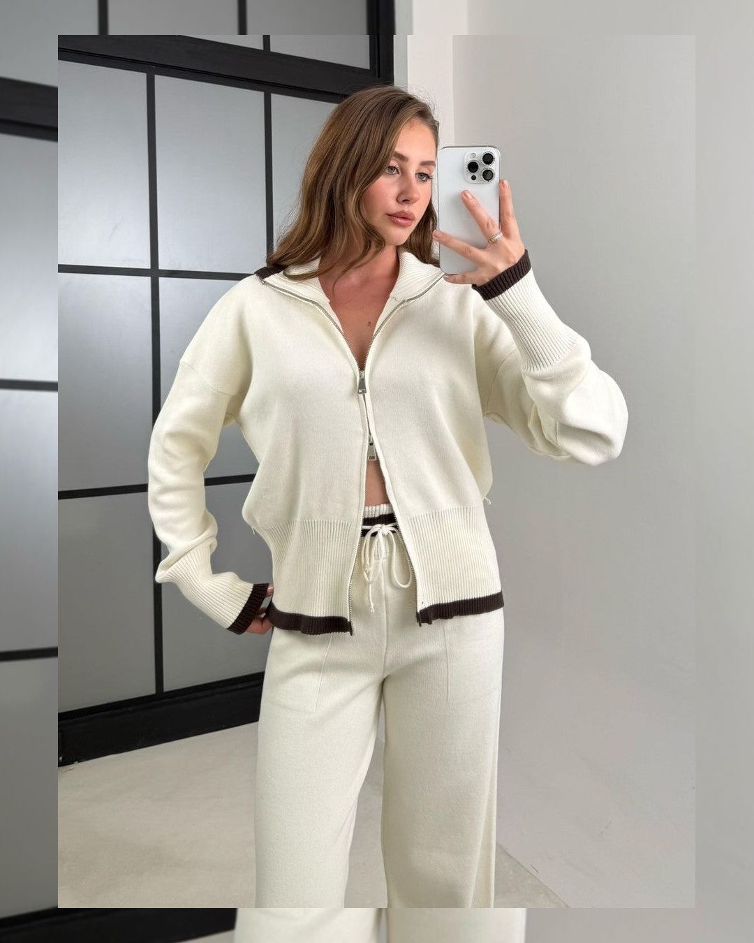 Two Piece Set - Off White - front view