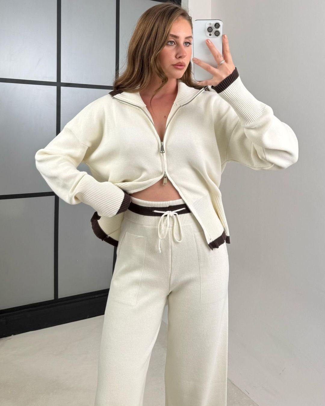 Two Piece Set - Off White - front view