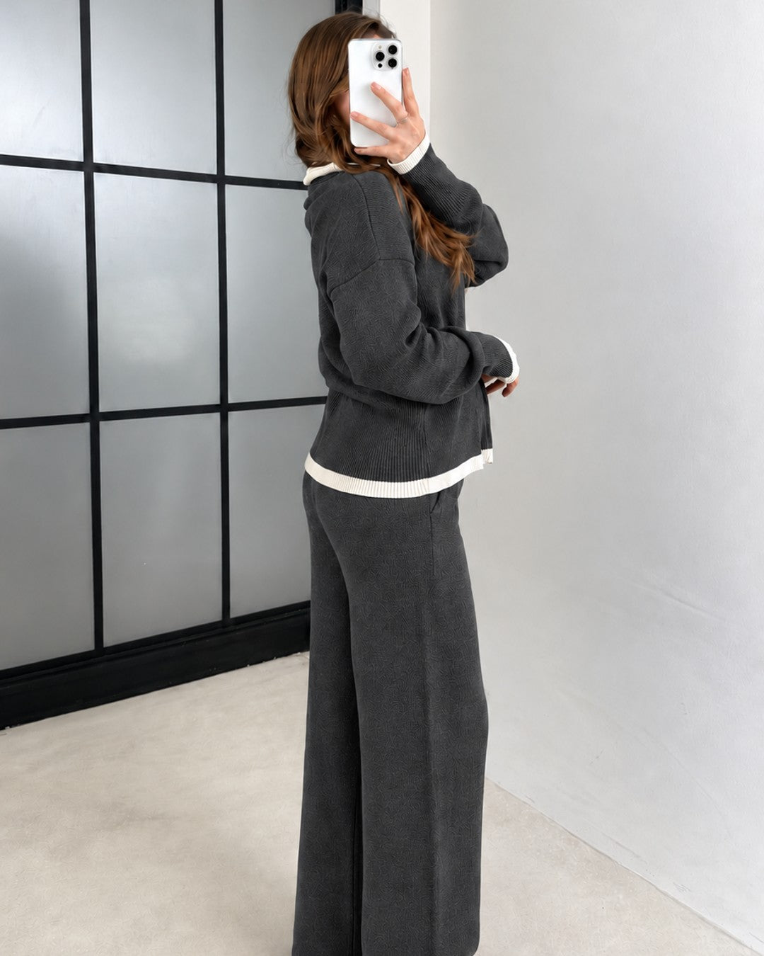 Two Piece Set - Dark Grey - side view