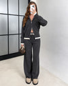 Double-Zip Lounge Set - Dark Grey - front view