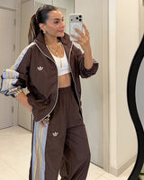 Two Piece Set - Brown - three-quarter view