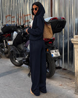 Two Piece Set - Navy - three-quarter view