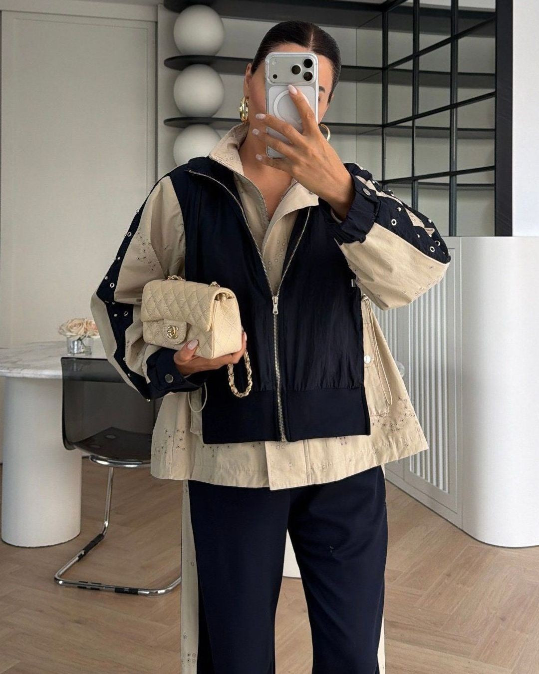 Two Piece Set - Navy - front view