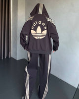 Two Piece Set - Brown - back view