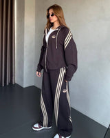 Two Piece Set - Brown - three-quarter view