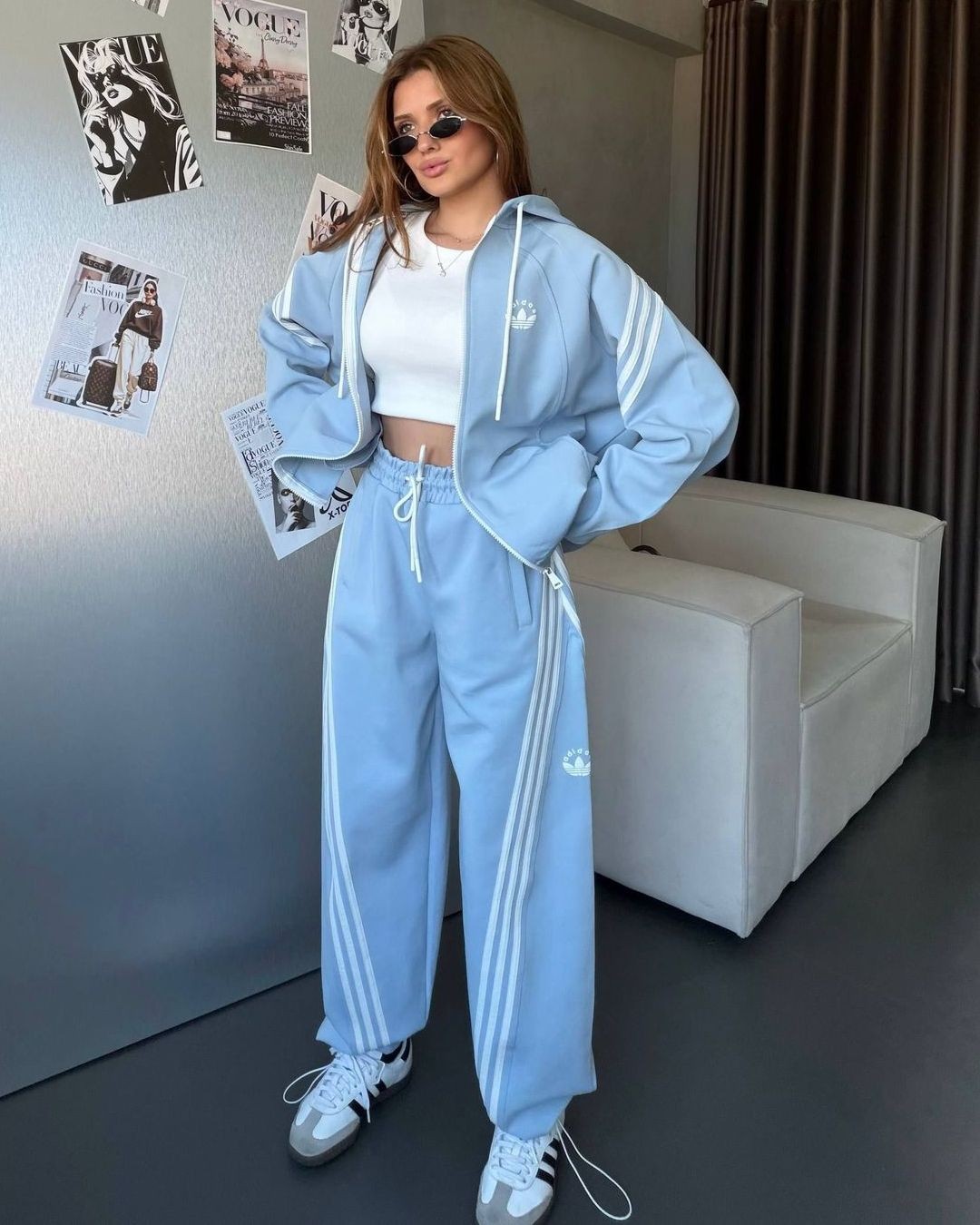 Two Piece Set - Blue - front view