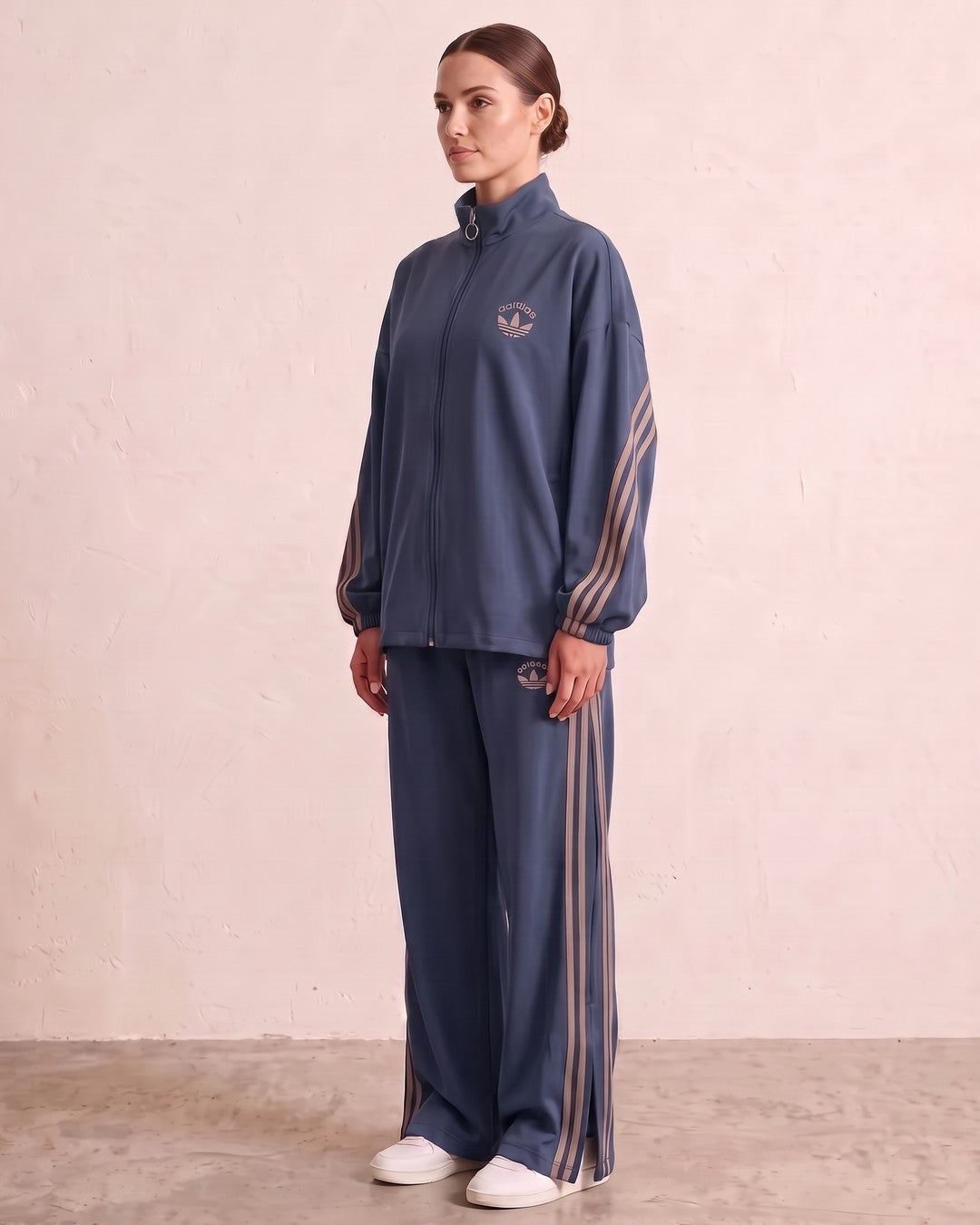 Two Piece Set - Navy - three-quarter view