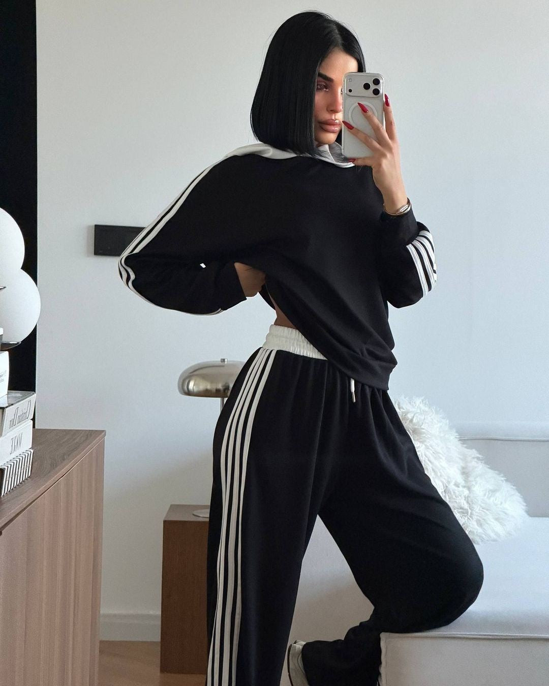 Two Piece Set - Black - front view