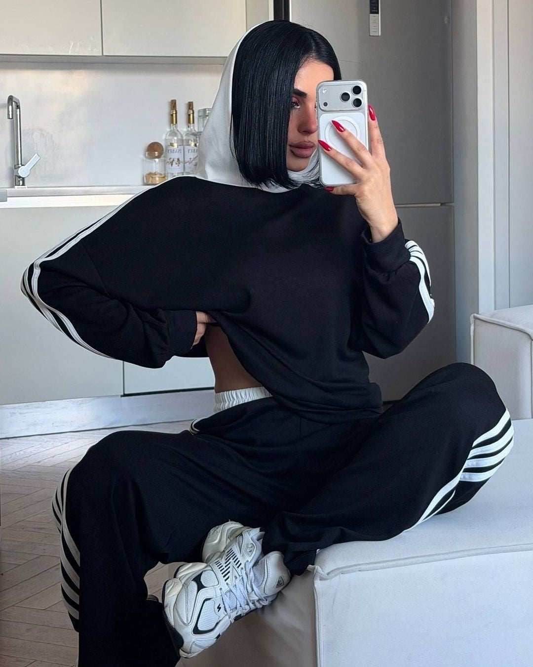 Two Piece Set - Black - front view