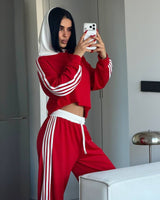 Two Piece Set - Red - three-quarter view