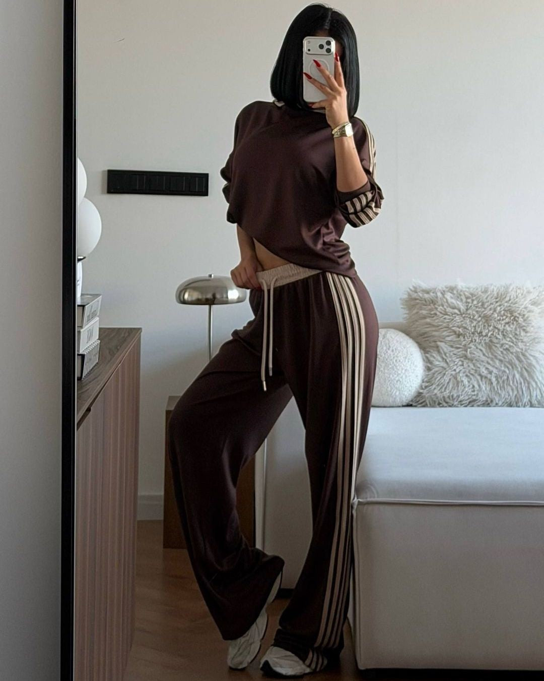 Two Piece Set - Brown - front view