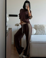 Two Piece Set - Brown - front view