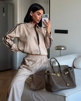 Two Piece Set - Beige - three-quarter view