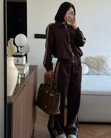 Two Piece Set - Brown - front view