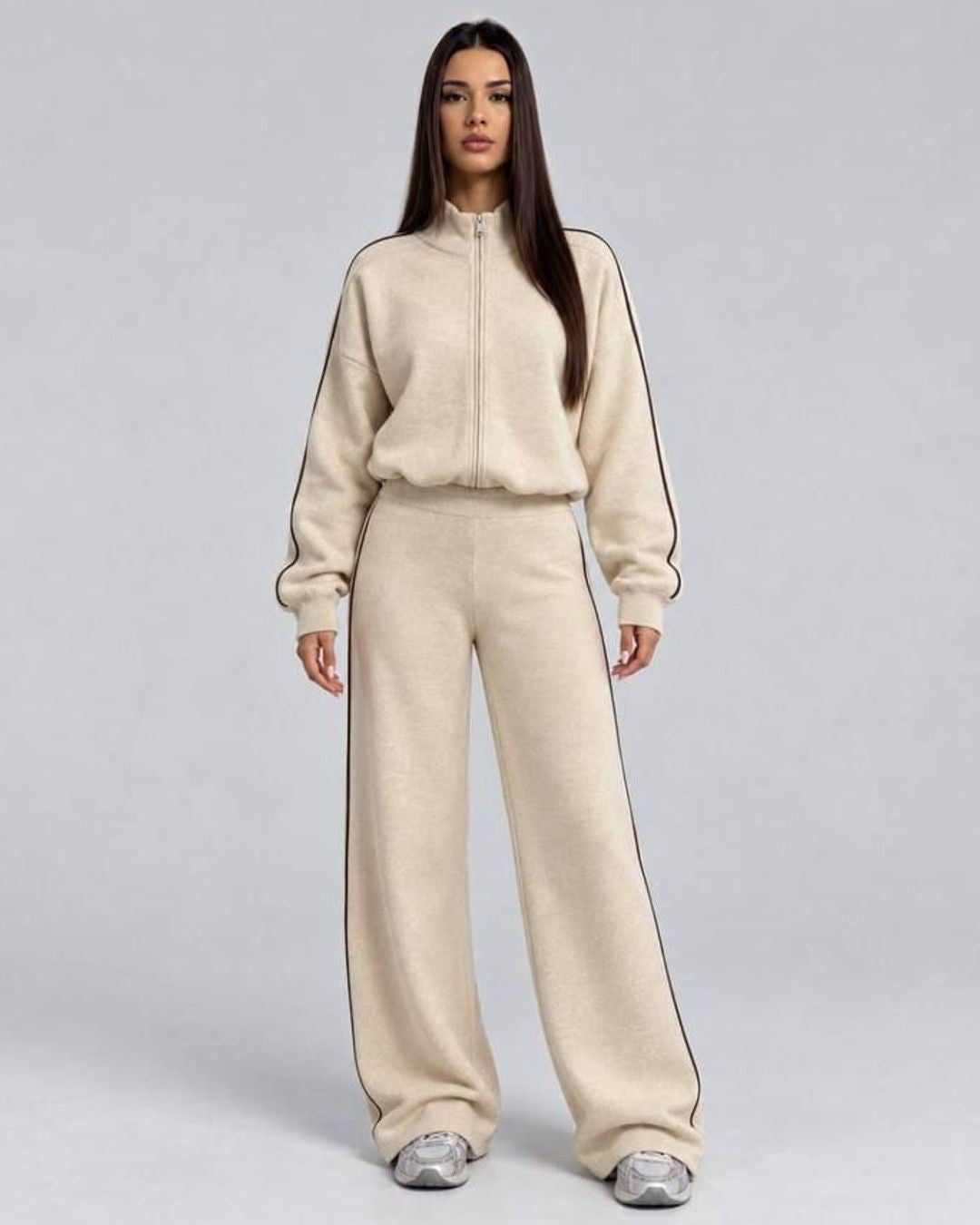 Two Piece Set - Beige - front view
