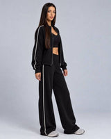 Two Piece Set - Black - three-quarter view