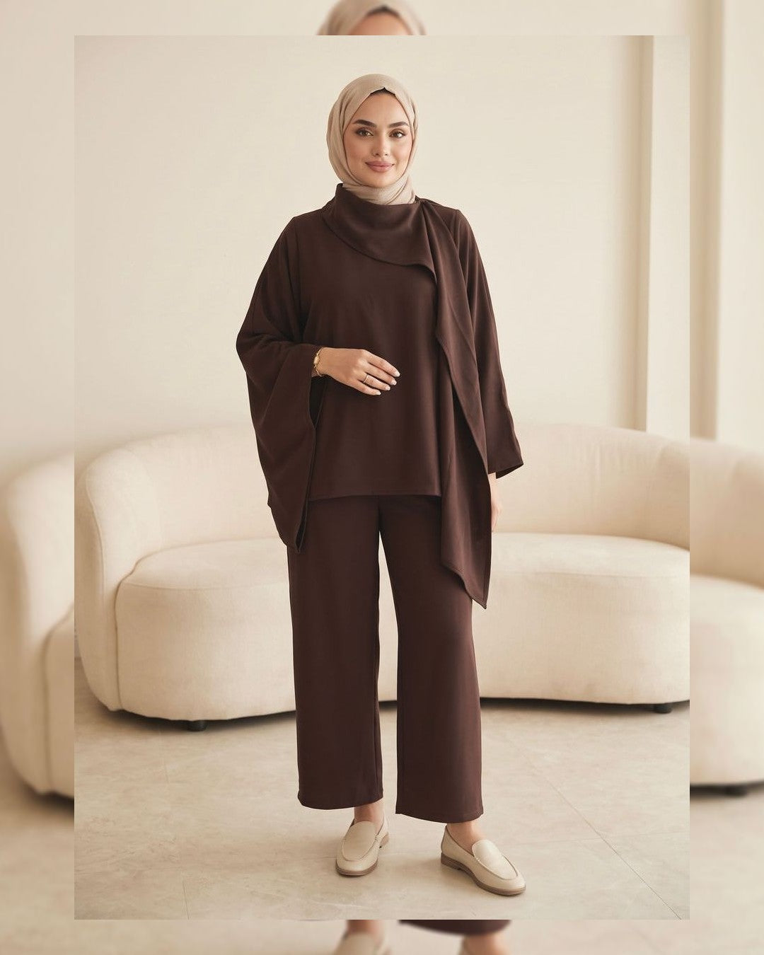 Two Piece Set - Brown - front view