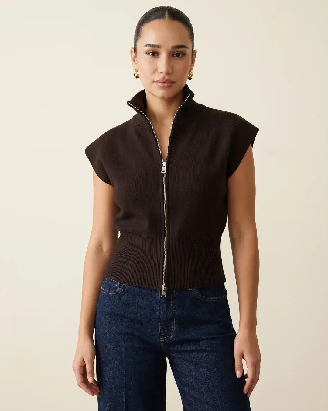 Vest - Brown - front view