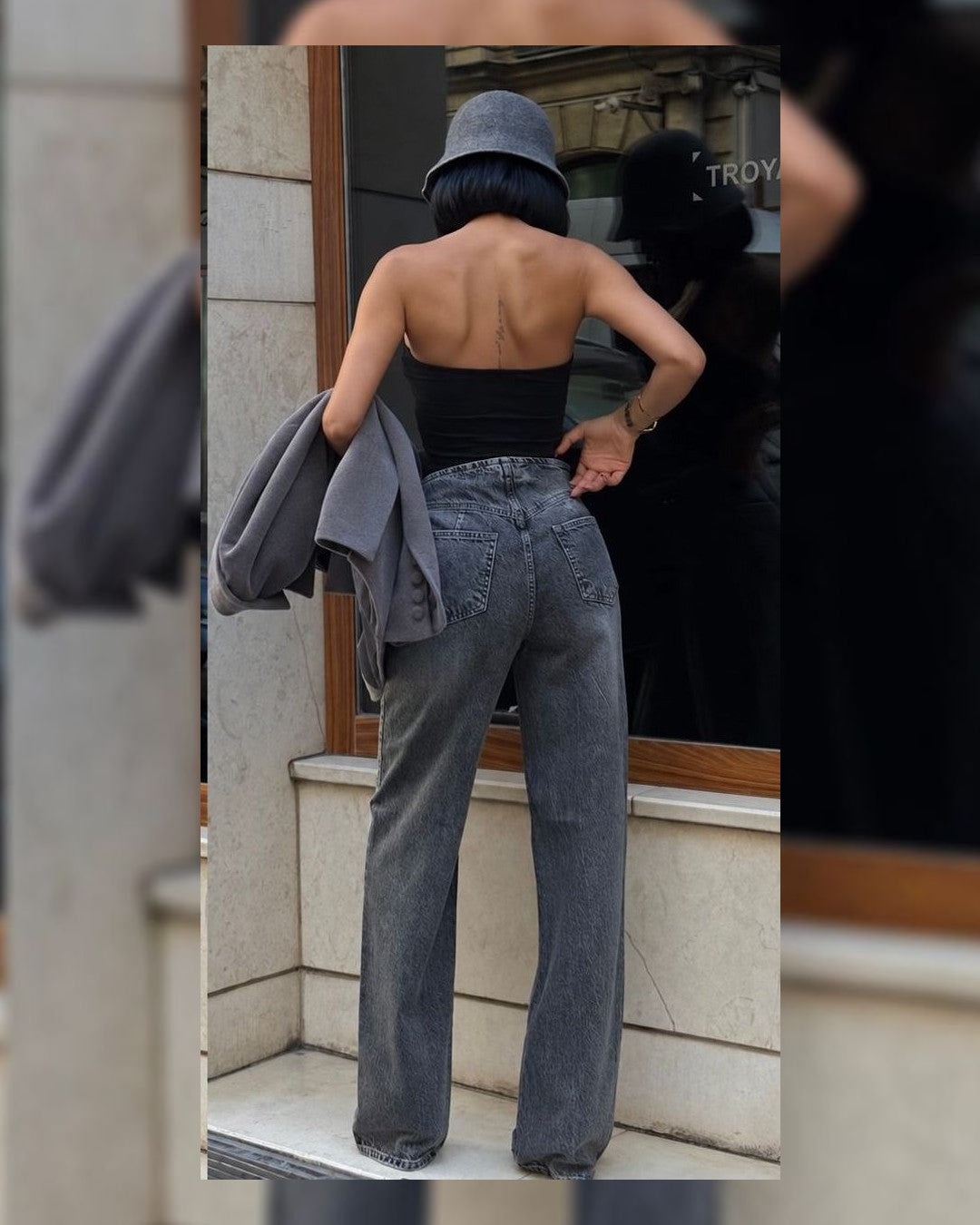 Washed Grey Denim - Denim