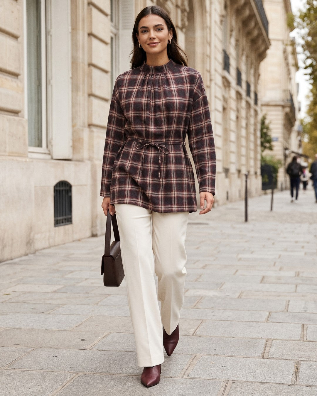 Winter Top - Burgundy - front view