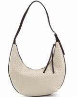 Woven Everyday Shoulder Bag - Beige - front view