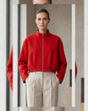 Zip Bomber Jacket - Red - front view
