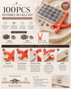 100 Pcs & Tool Invisible Buckle Kit