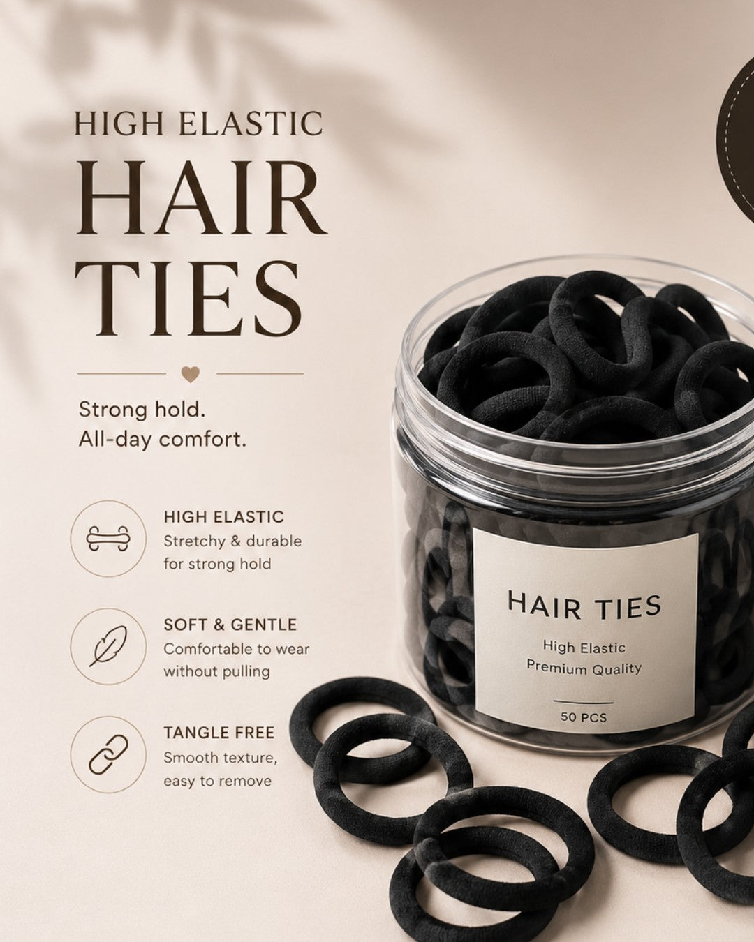 50 Pcs Hair Ties