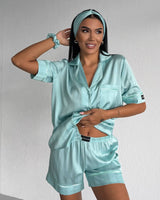 Aqua Silk Pajama Set
